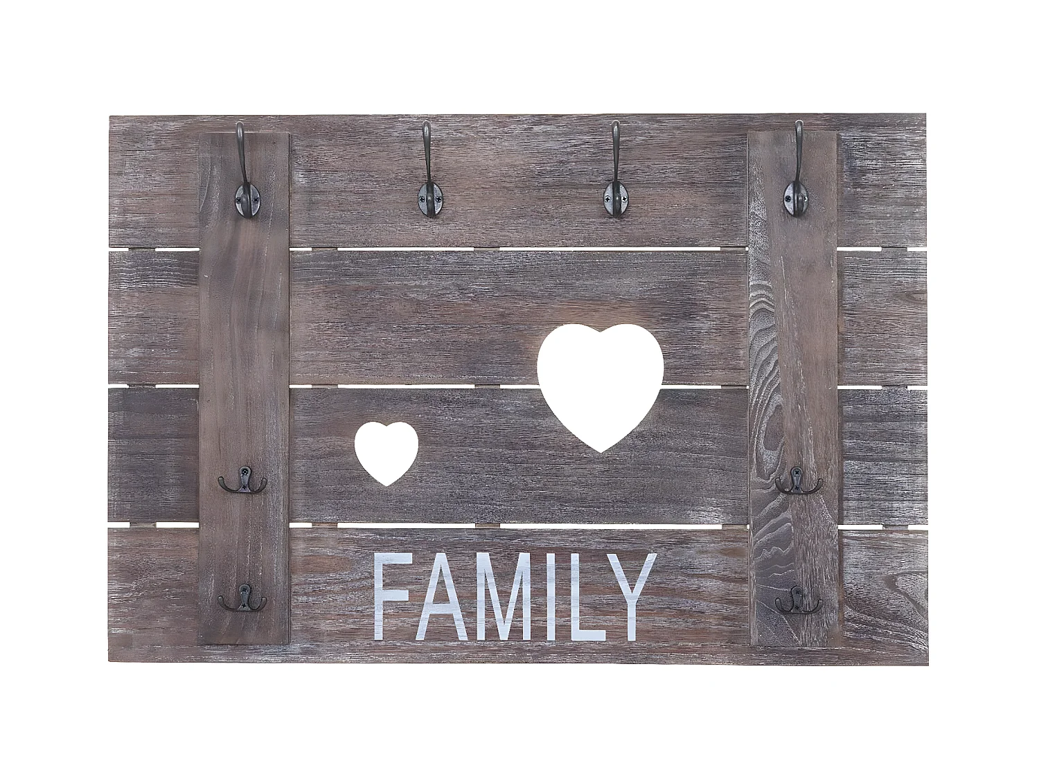 Wandgarderobe MCW-C89 Family Shabby-Look, Braun, shabby