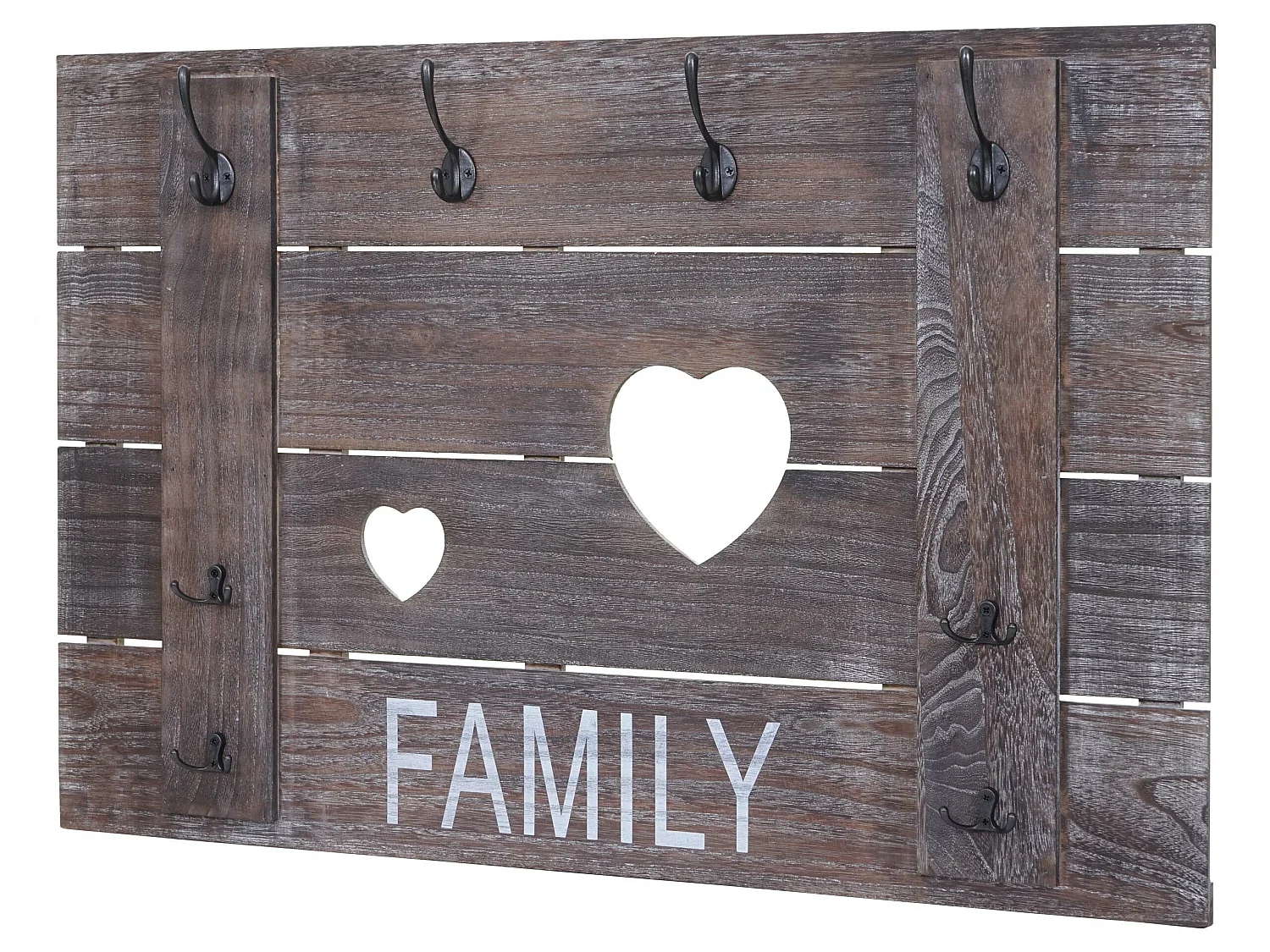 Wandkapstok MCW-C89 Family Shabby-look,  bruin, shabby