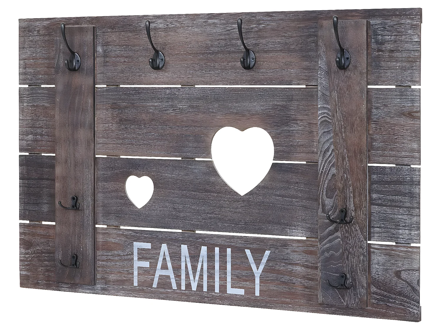 Wandkapstok MCW-C89 Family Shabby-look,  bruin, shabby