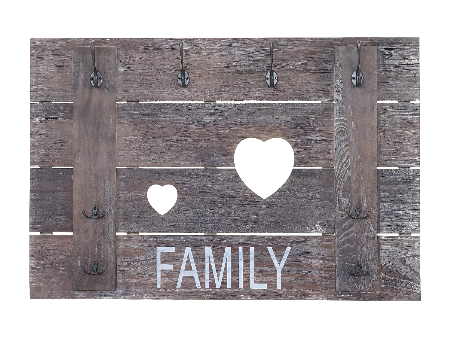 Wandkapstok MCW-C89 Family Shabby-look,  bruin, shabby