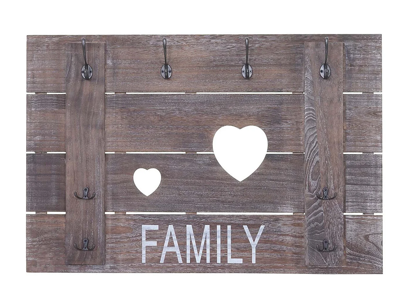 Wandkapstok MCW-C89 Family Shabby-look,  bruin, shabby