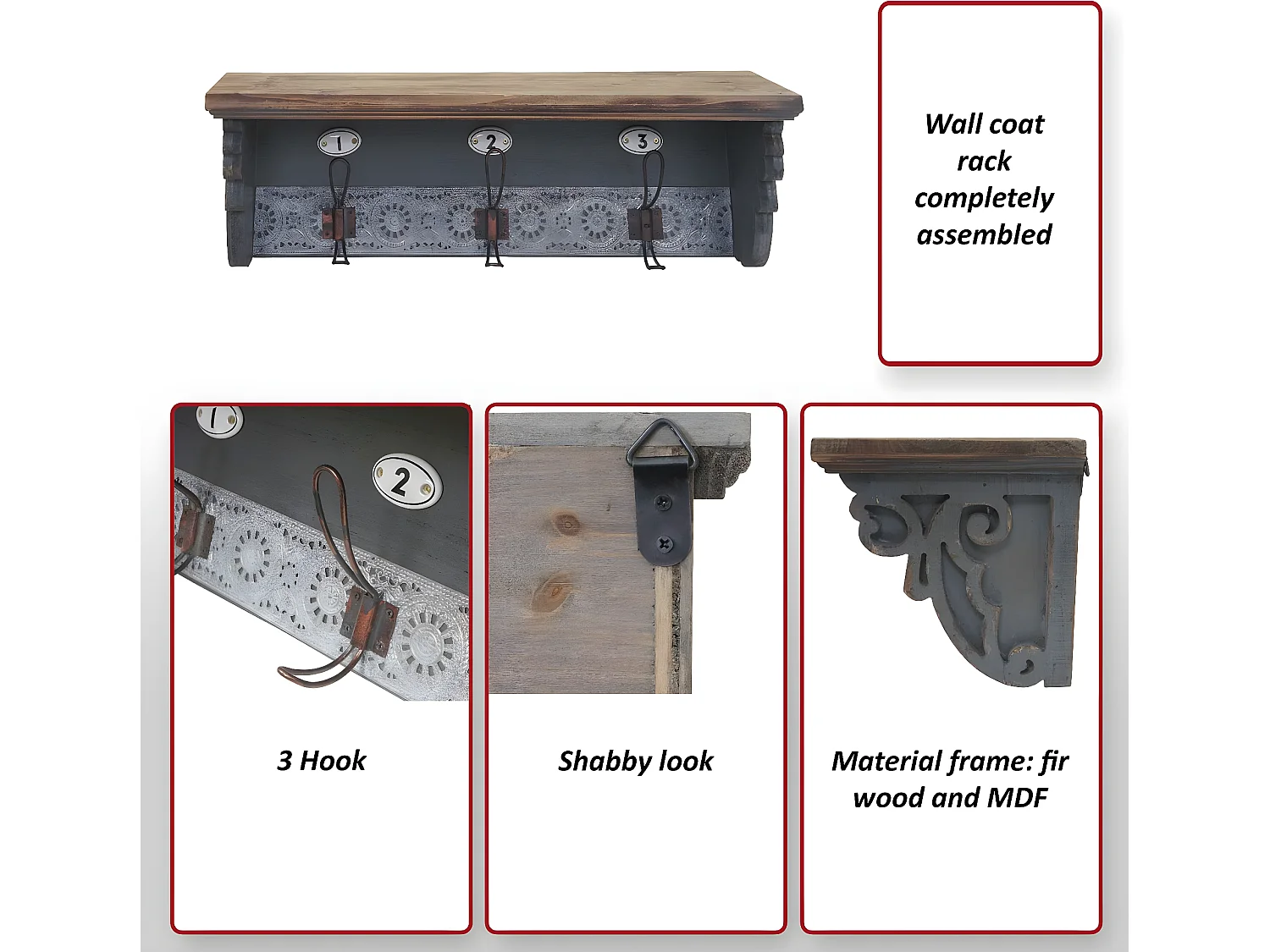 Perchero de pared MCW-A43