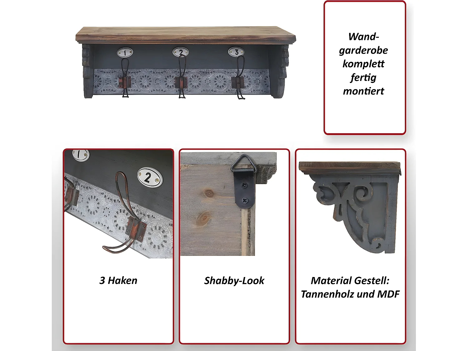 Portemanteau mural MCW-A43