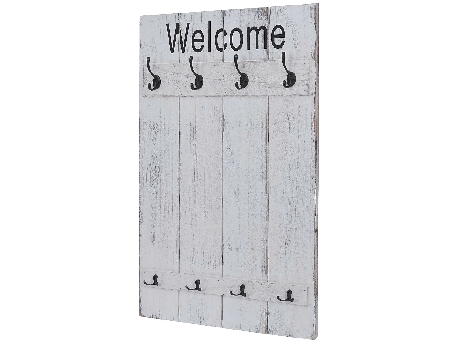 Portemanteau mural MCW-C89 Welcome Shabby,  blanc
