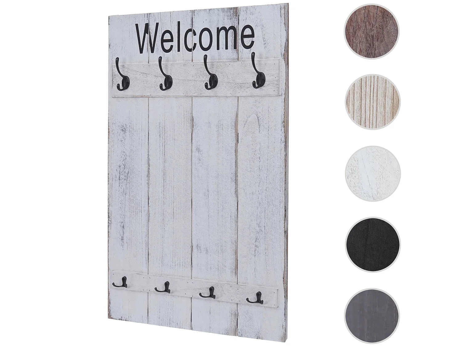 Portemanteau mural MCW-C89 Welcome Shabby,  blanc
