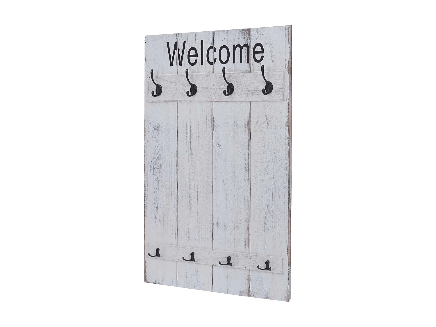 Wandkapstok MCW-C89 Welcome Shabby,  wit, shabby