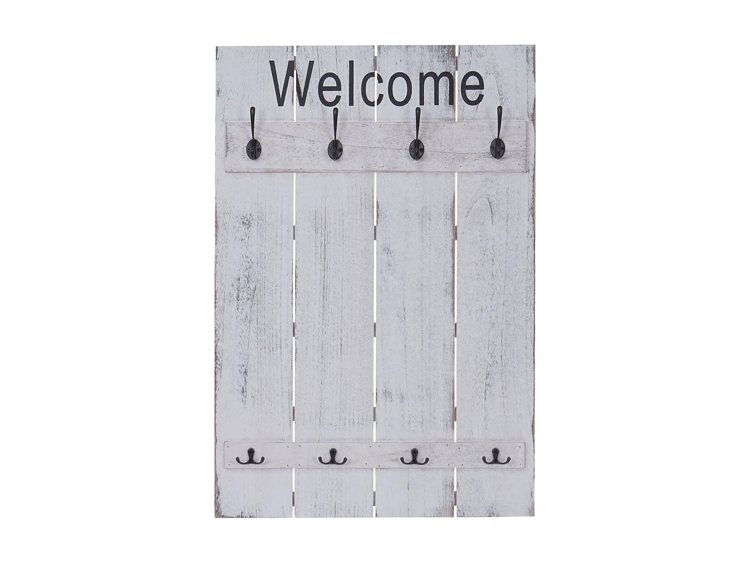 Wandkapstok MCW-C89 Welcome Shabby,  wit, shabby