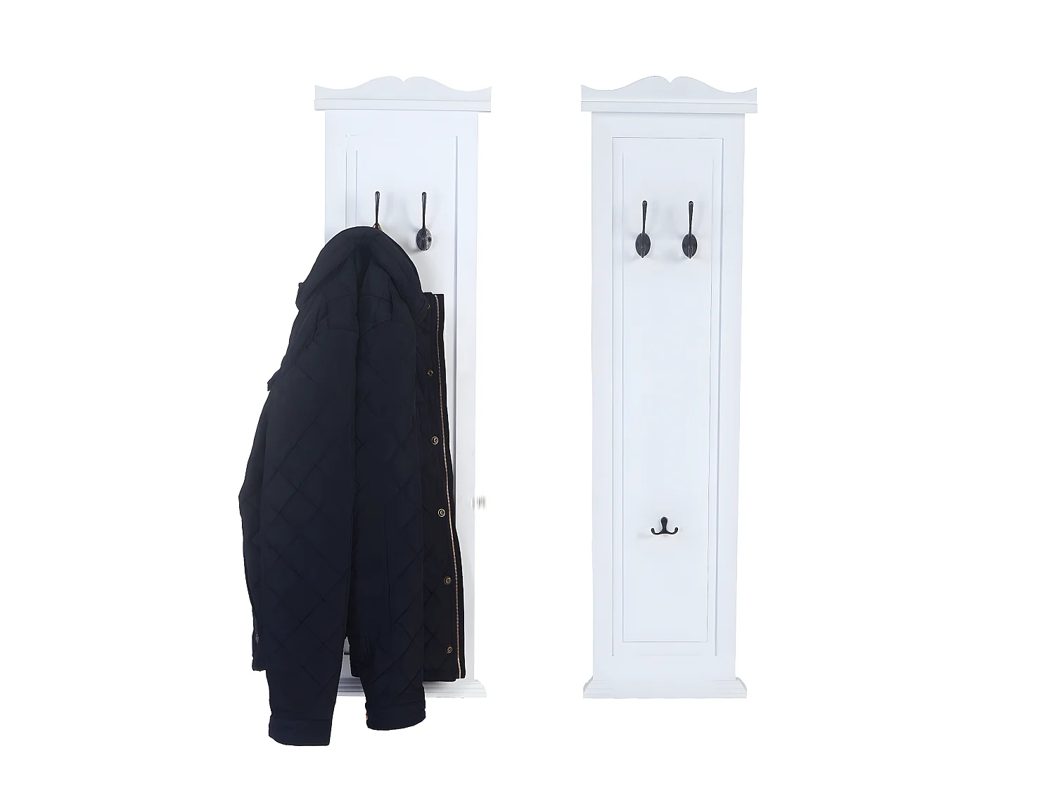 Perchero de pared H33 (juego de 2),  lacado blanco