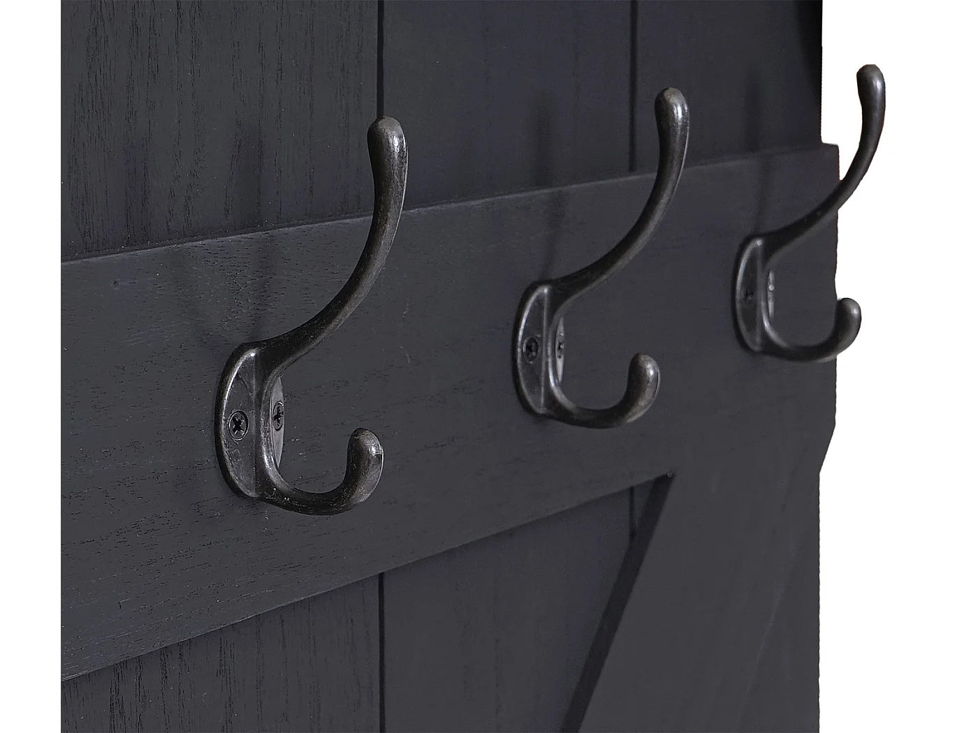 Wandkapstok MCW-D13,  donkergrijs shabby