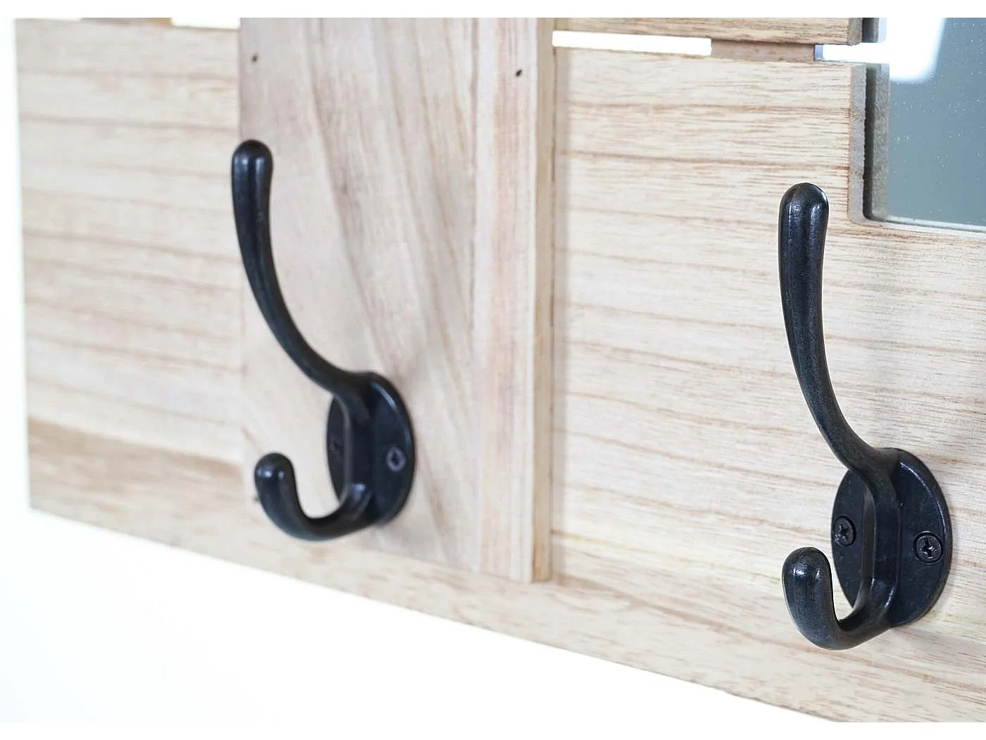 Wandgarderobe MCW-C89 met spiegel,  naturelbruin