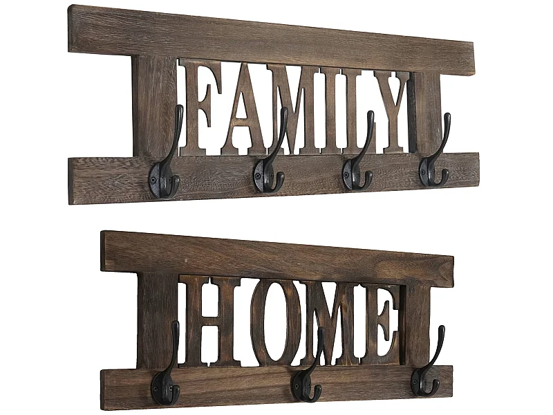 Bengaleiro de parede MCW-C60 Shabby (2 peças),  castanho, gasto