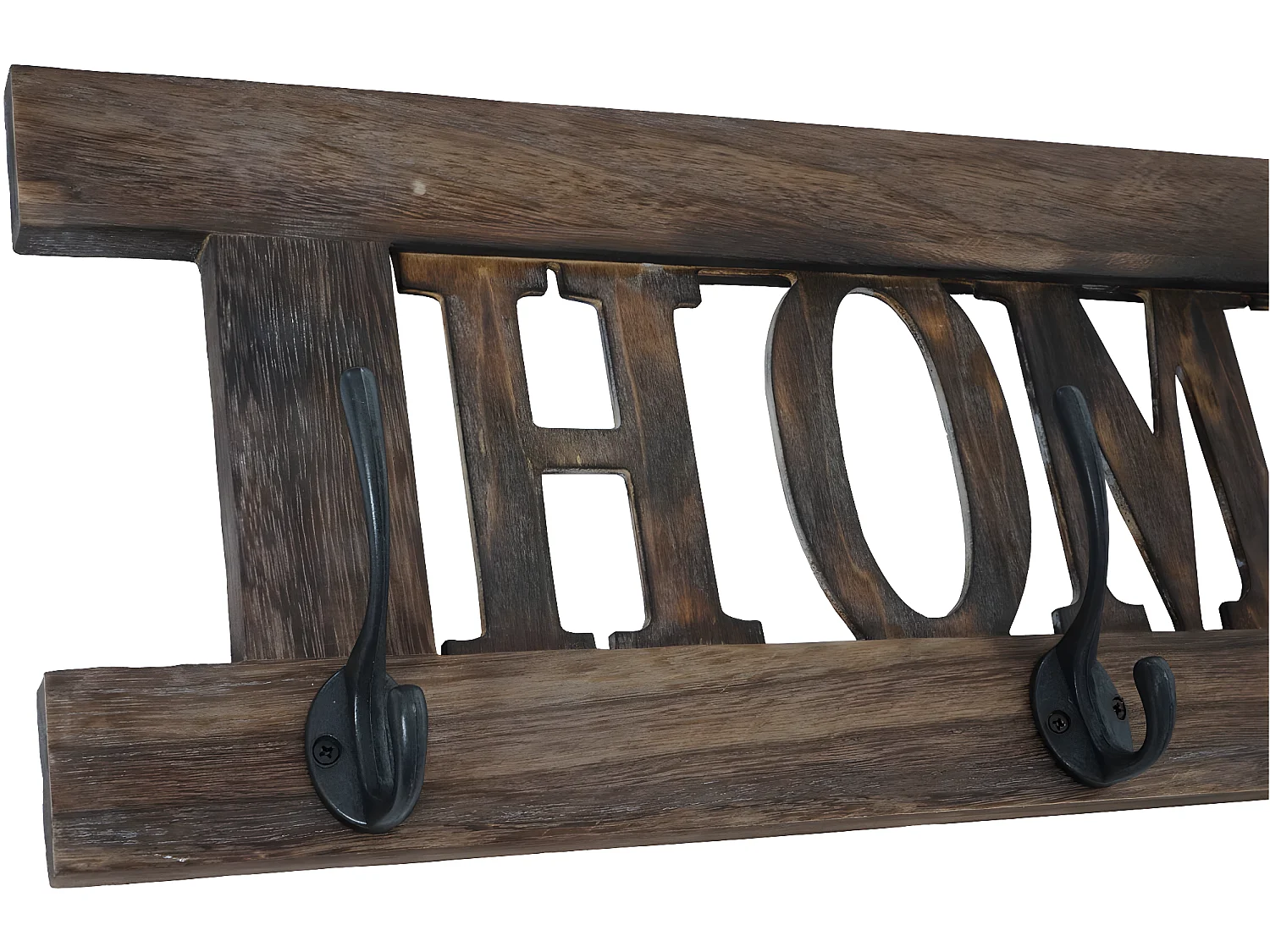 Wandkapstok MCW-C60 Shabby (2-delig),  bruin, shabby