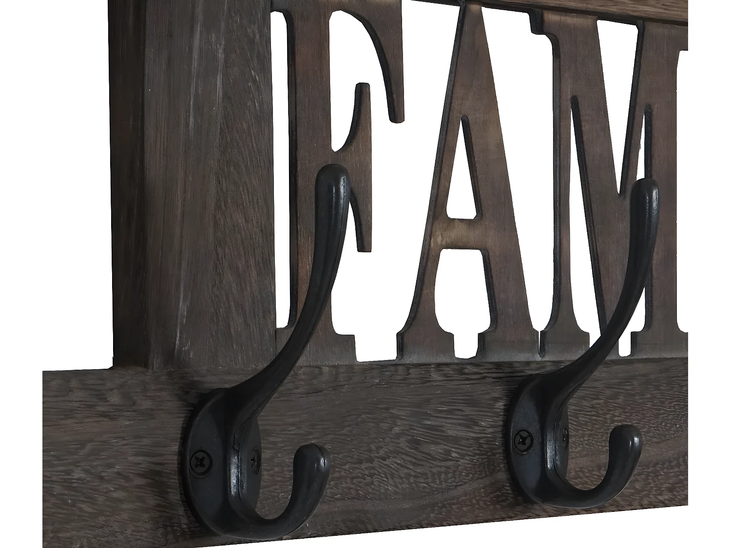 Wandkapstok MCW-C60 Shabby (2-delig),  bruin, shabby