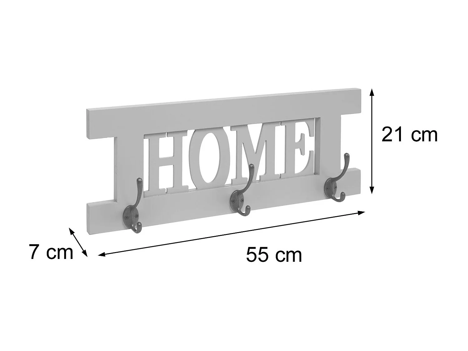 Portemanteau mural MCW-C60 Shabby (2 pièces),  marron