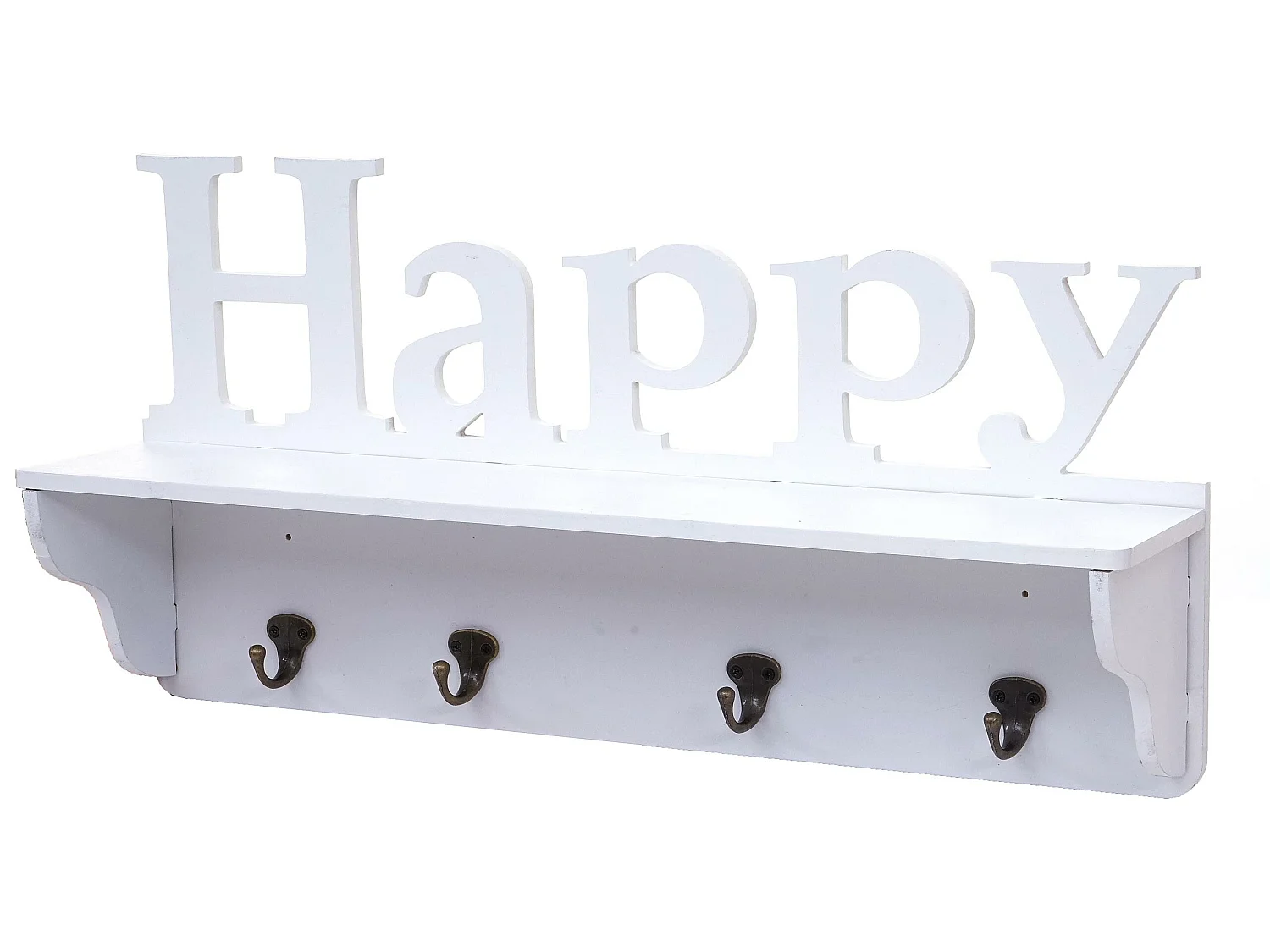 Wandkapstok MCW-D41 Happy 4 haken,  wit
