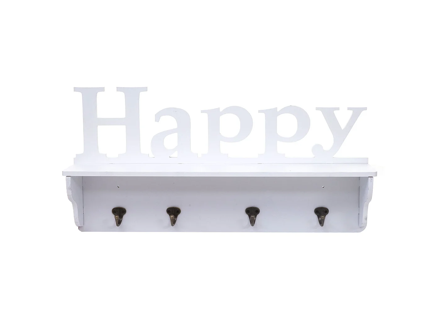 Wandkapstok MCW-D41 Happy 4 haken,  wit