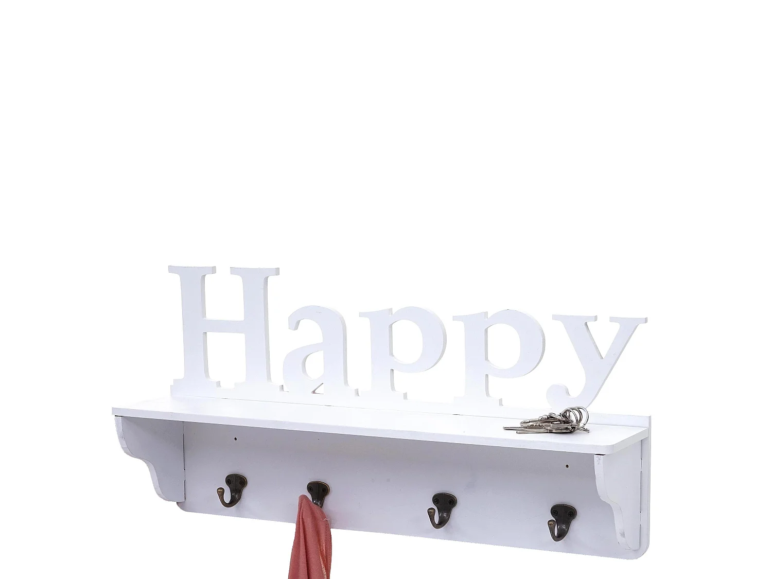 Wandkapstok MCW-D41 Happy 4 haken,  wit
