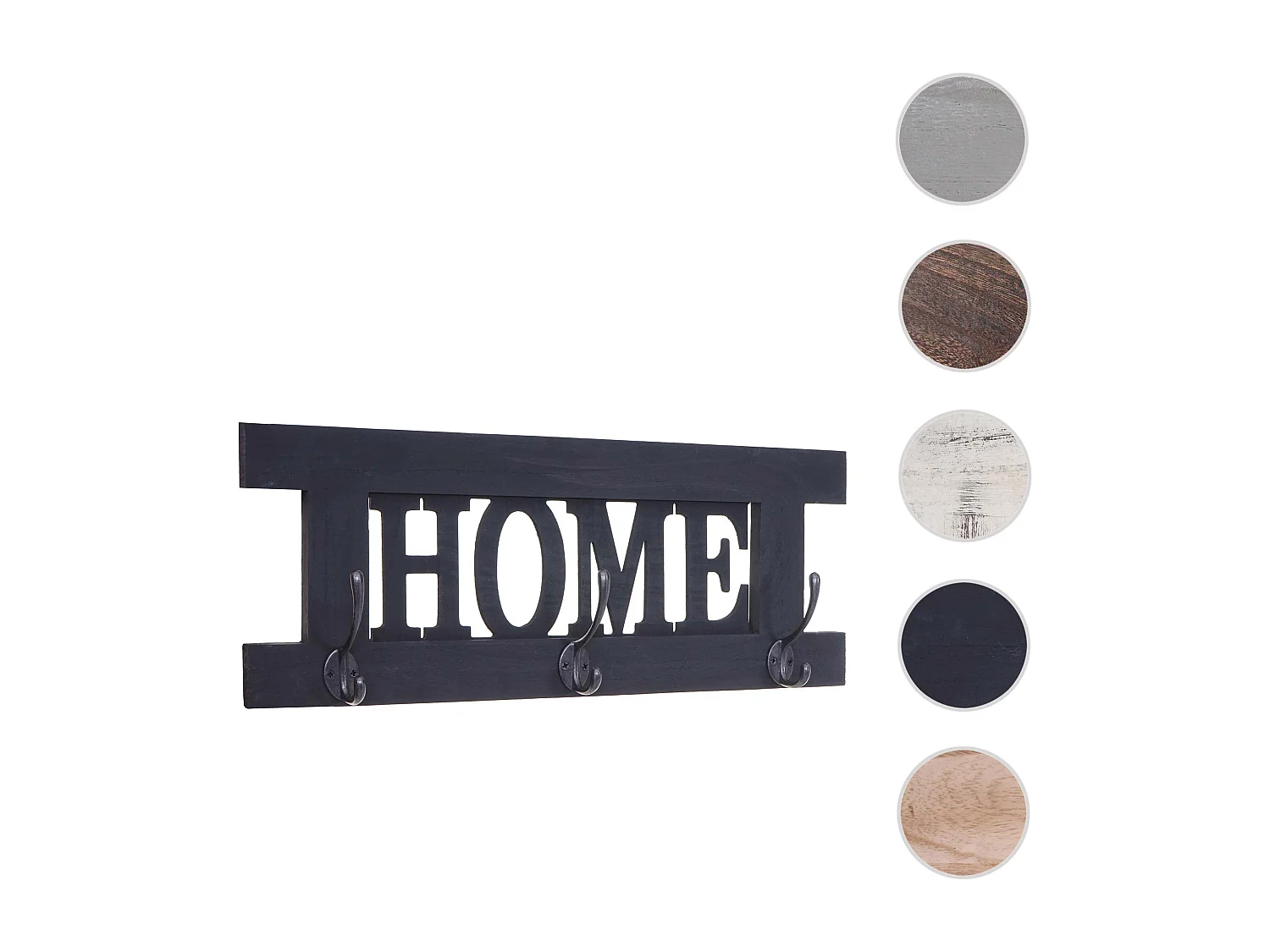 Bengaleiro de parede MCW-C60 Home Estilo gasto,  cinzento escuro