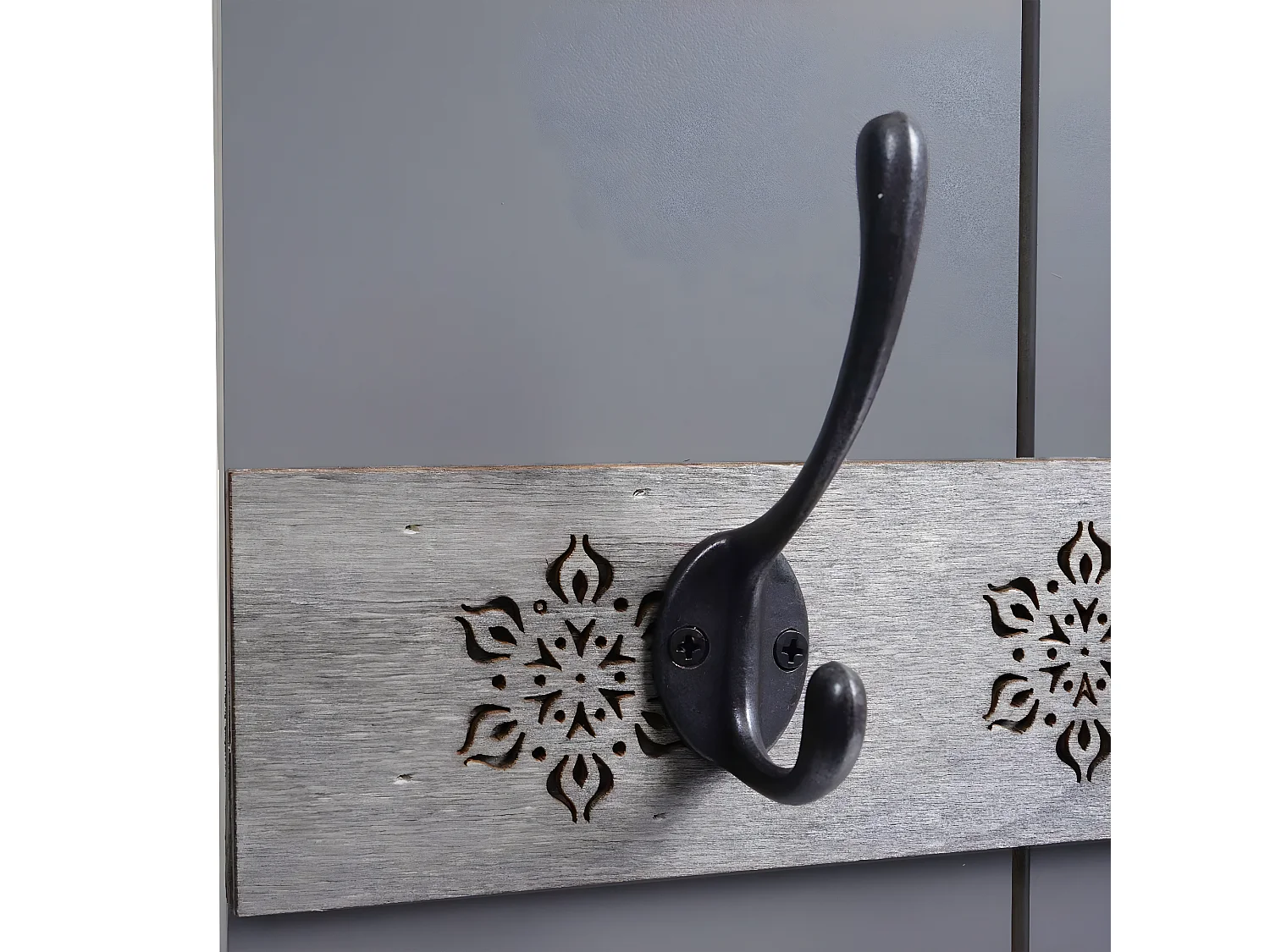 Perchero de pared MCW-C89 Home Shabby look,  gris-azul