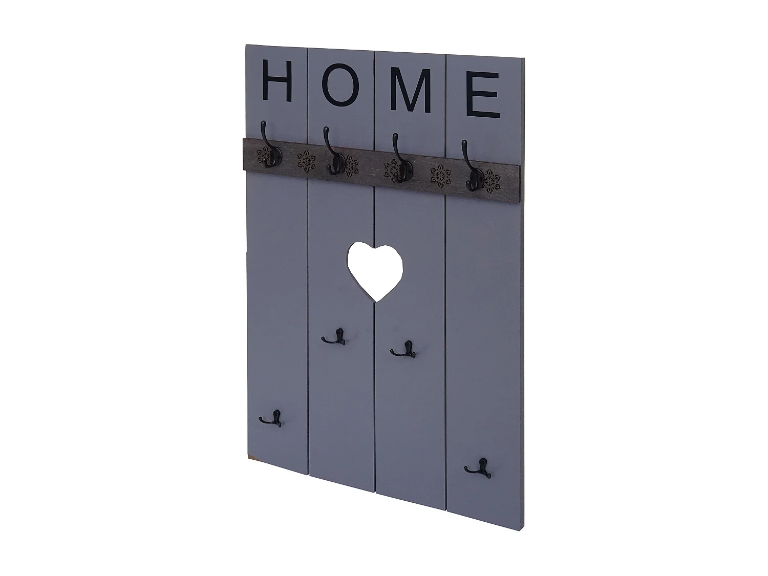 Porte-manteau mural MCW-C89 Home Look shabby,  gris-bleu