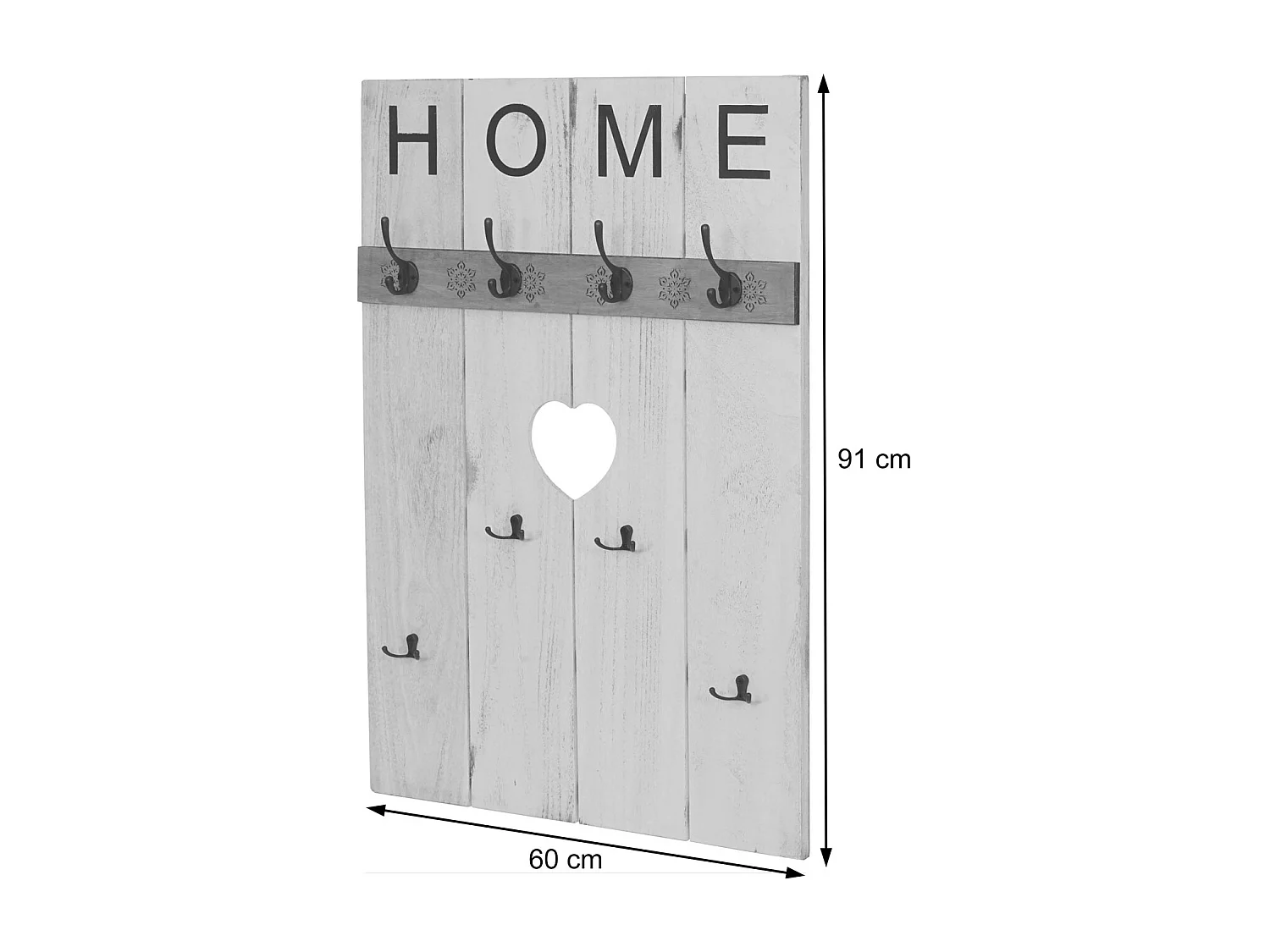 Porte-manteau mural MCW-C89 Home Look shabby,  gris-bleu