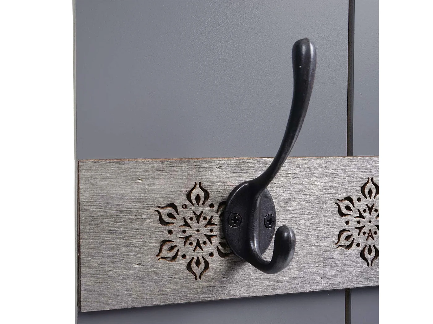 Porte-manteau mural MCW-C89 Home Look shabby,  gris-bleu