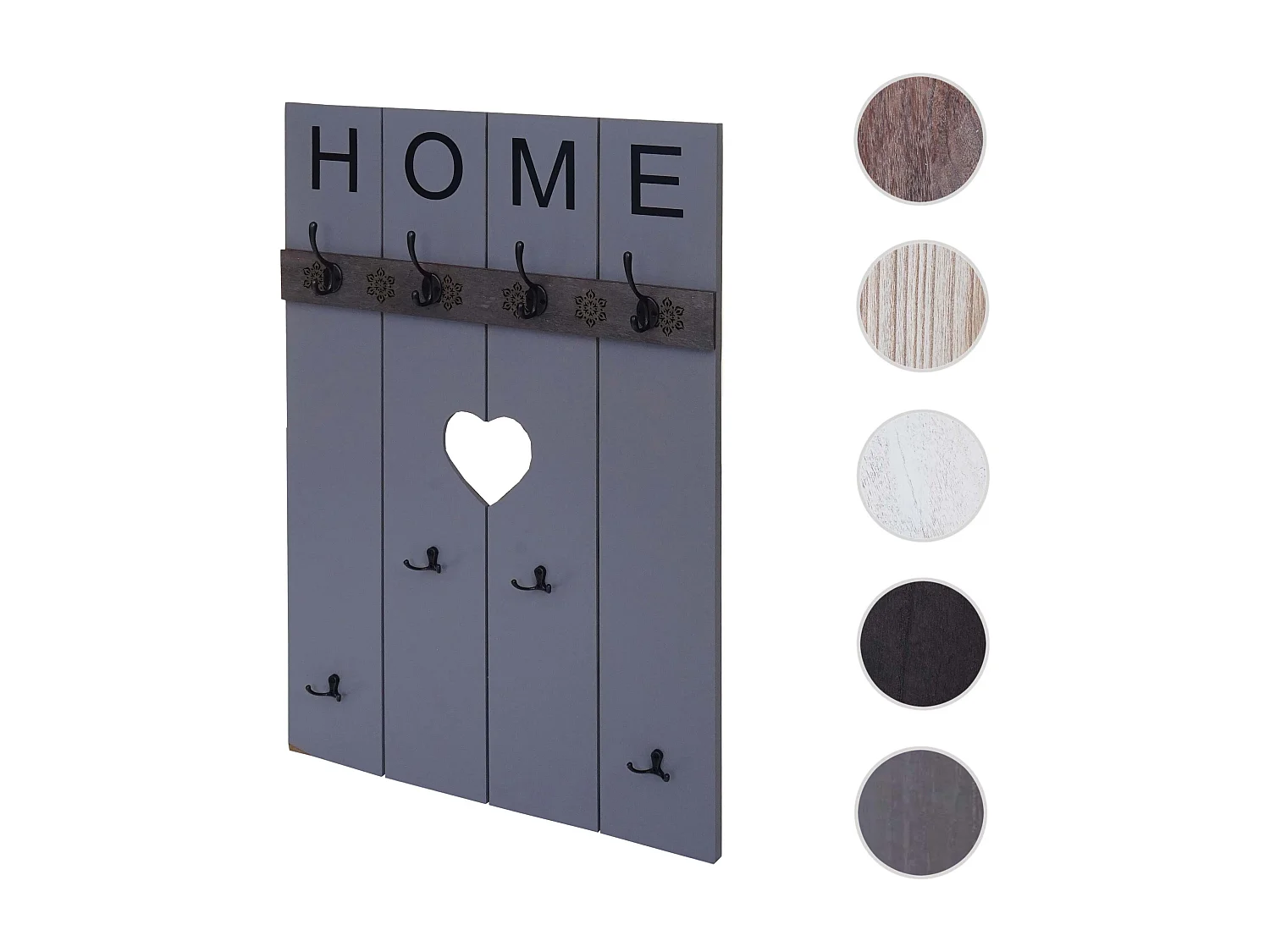 Porte-manteau mural MCW-C89 Home Look shabby,  gris-bleu