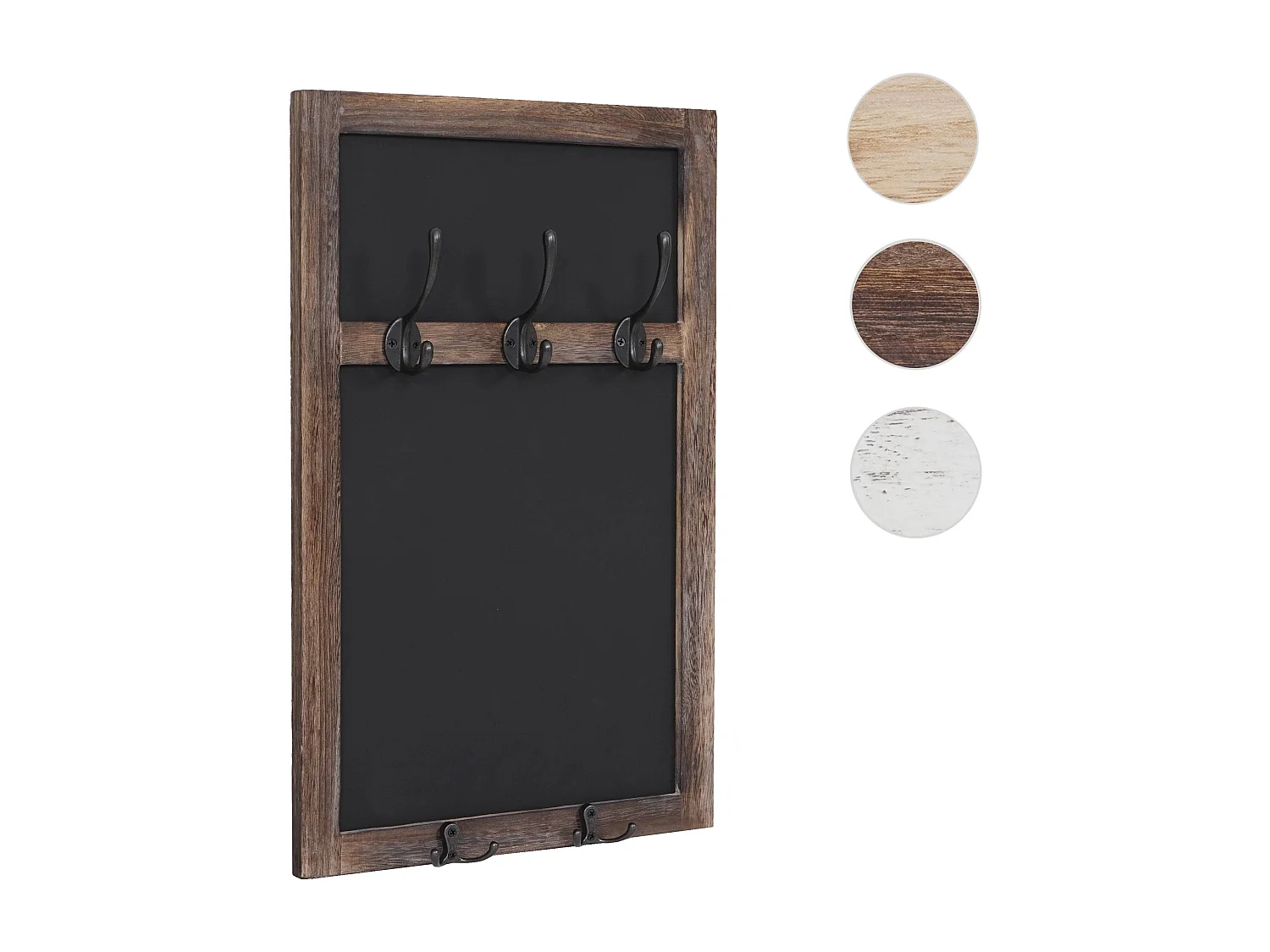 Wandkapstok MCW-C51 met krijtbord,  bruin, shabby