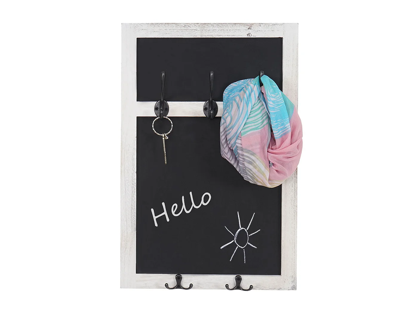 Portemanteau mural MCW-C51 avec tableau à craies,  blanc, shabby