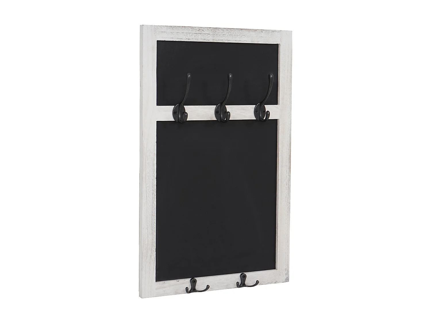 Wandkapstok MCW-C51 met krijtbord,  wit, shabby