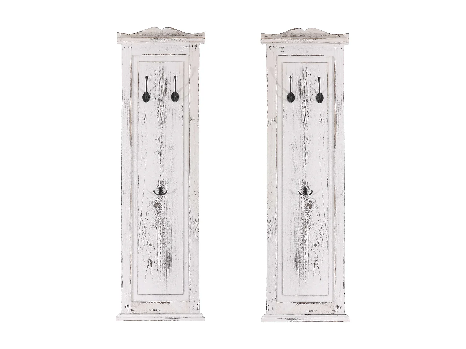 Portemanteau mural H33 (lot de 2),  shabby, vintage, blanc