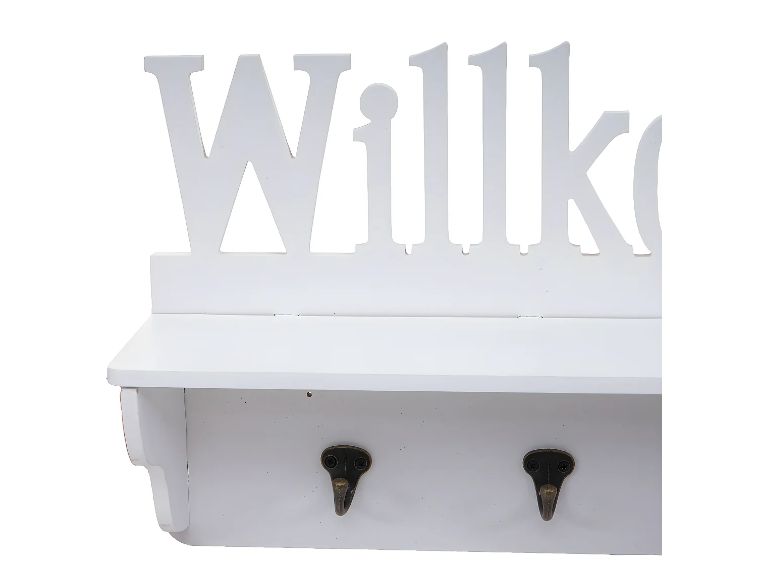 Portemanteau mural MCW-D41 Bienvenue 4 crochets,  blanc