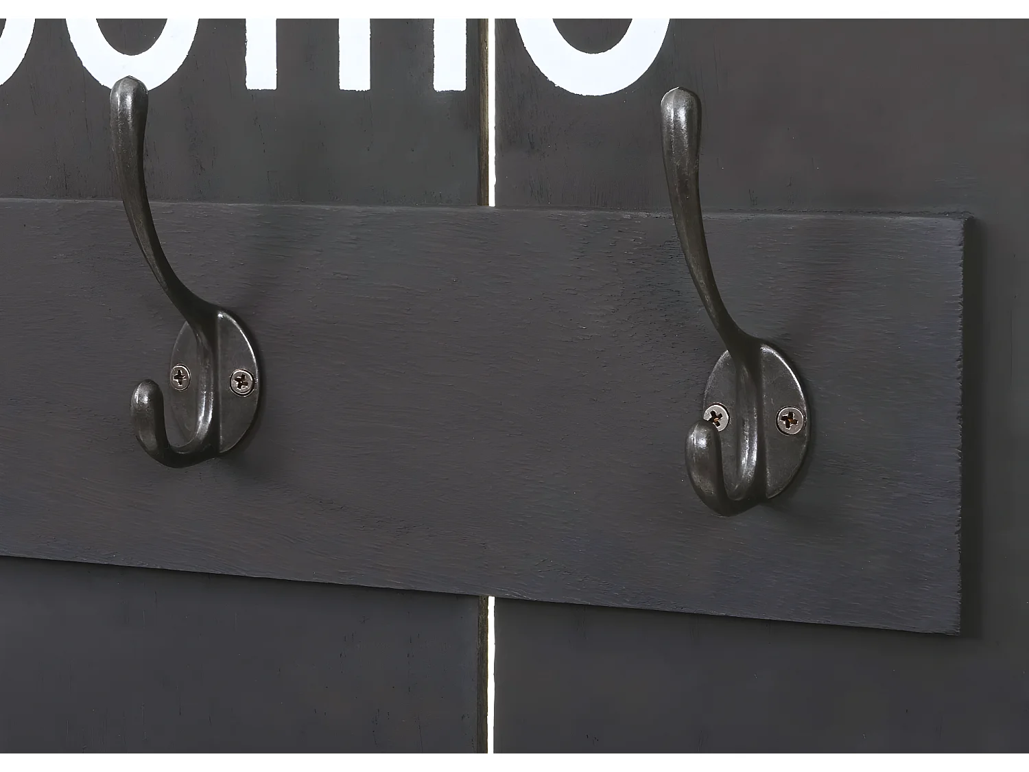 Wandkapstok MCW-C89 Welcome Shabby,  donkergrijs, shabby