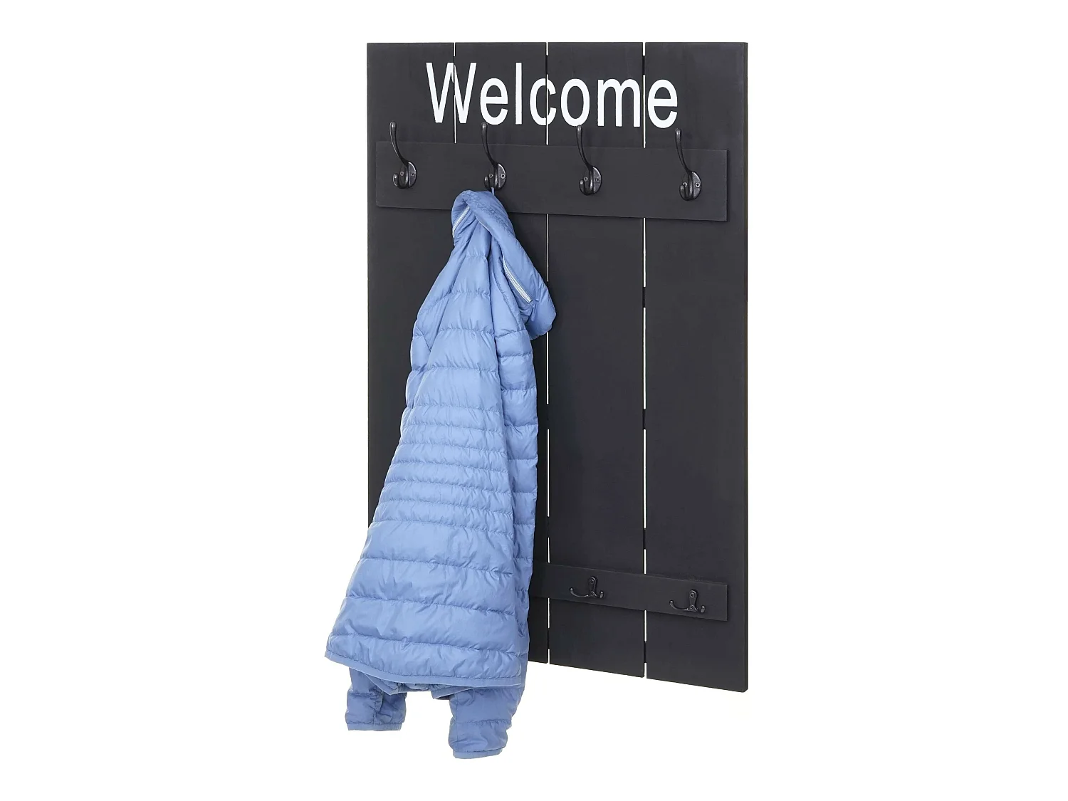 Portemanteau mural MCW-C89 Welcome Shabby,  gris foncé, shabby