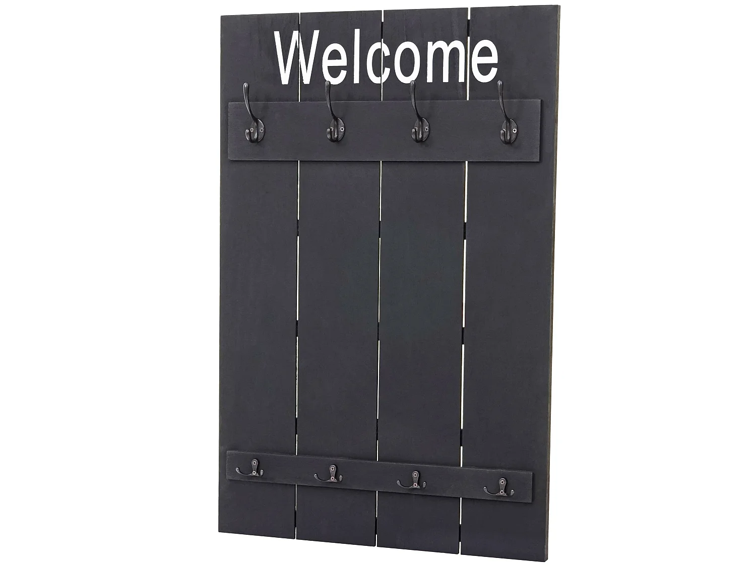 Portemanteau mural MCW-C89 Welcome Shabby,  gris foncé, shabby