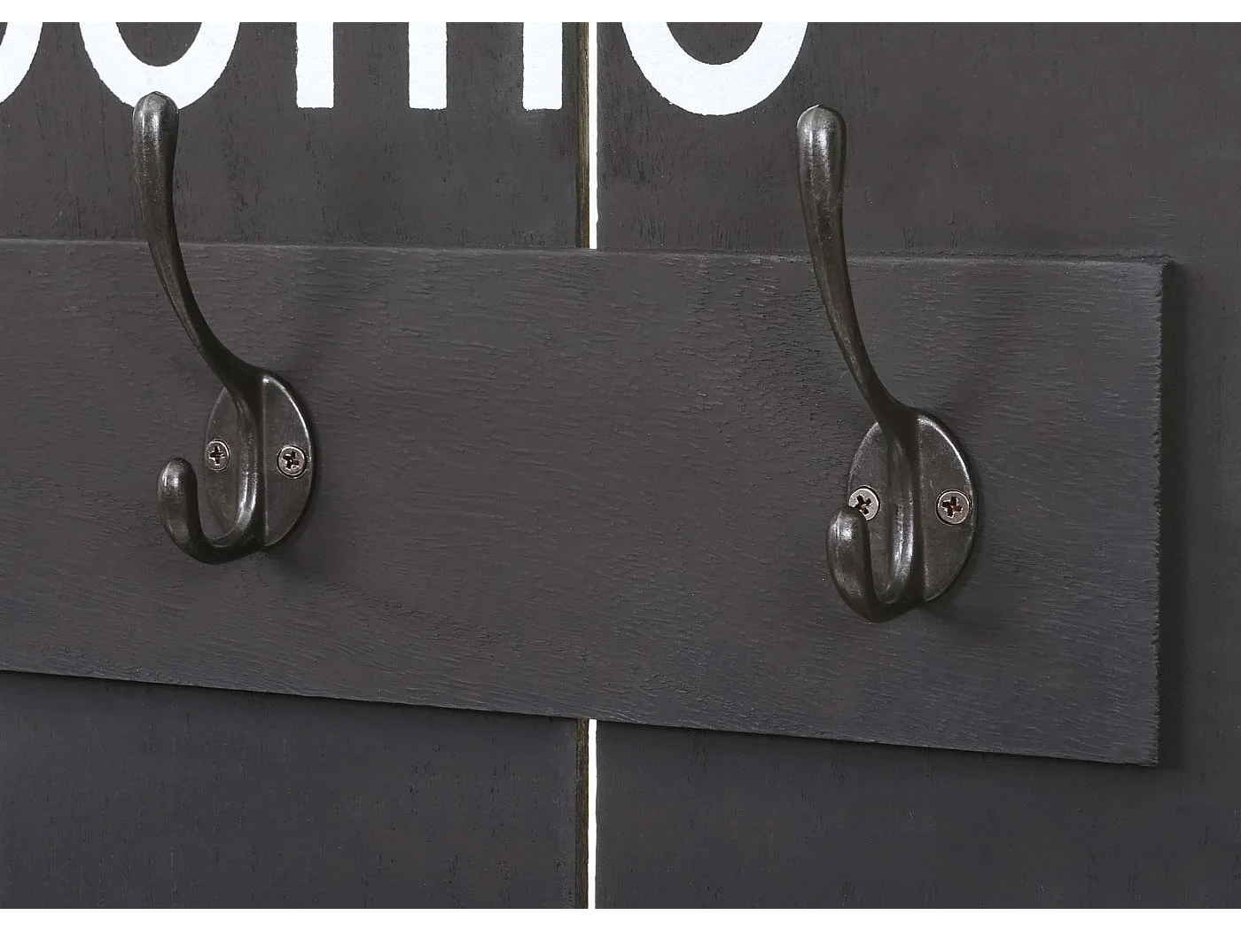 Wieszak ścienny MCW-C89 Welcome Shabby,  ciemnoszary, shabby