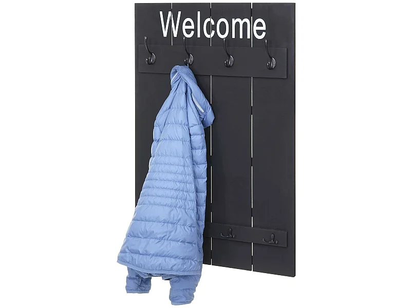 Portemanteau mural MCW-C89 Welcome Shabby,  gris foncé, shabby