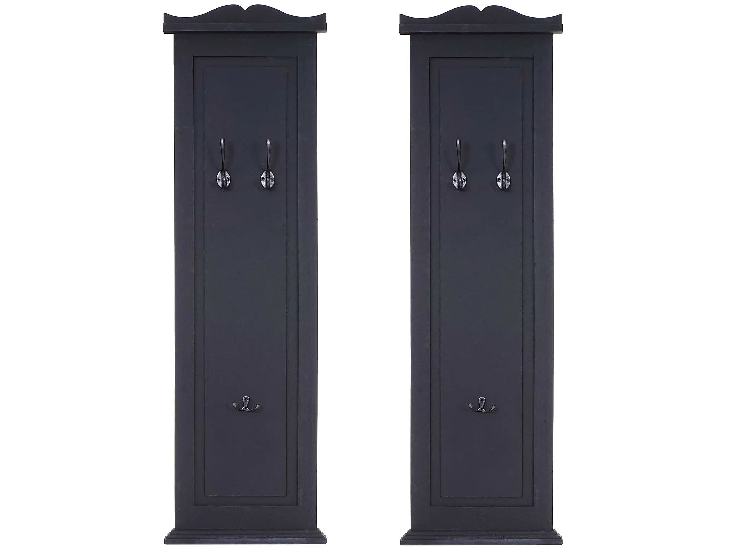 Perchero de pared H33 (juego de 2),  lacado gris oscuro