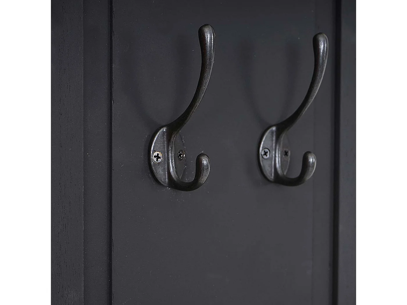 Perchero de pared H33 (juego de 2),  lacado gris oscuro