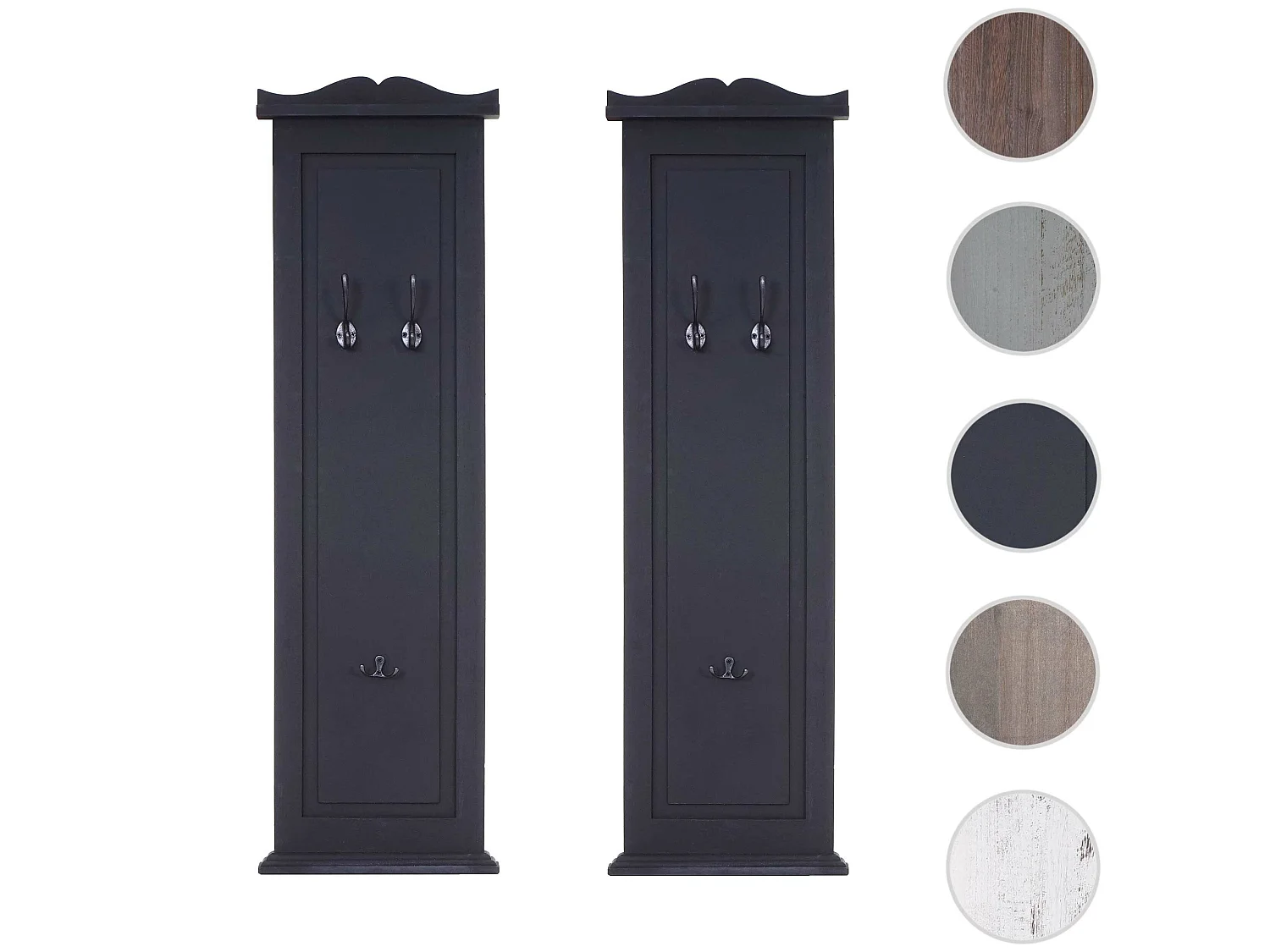 Wandgarderobe H33 (set van 2),  donkergrijs gelakt