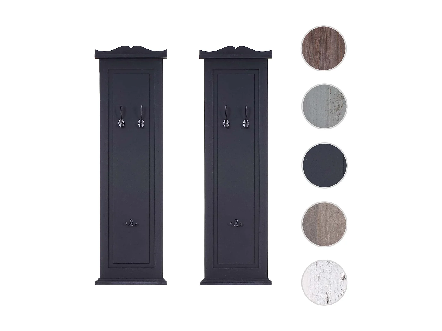 Portemanteau mural H33 (lot de 2),  gris foncé