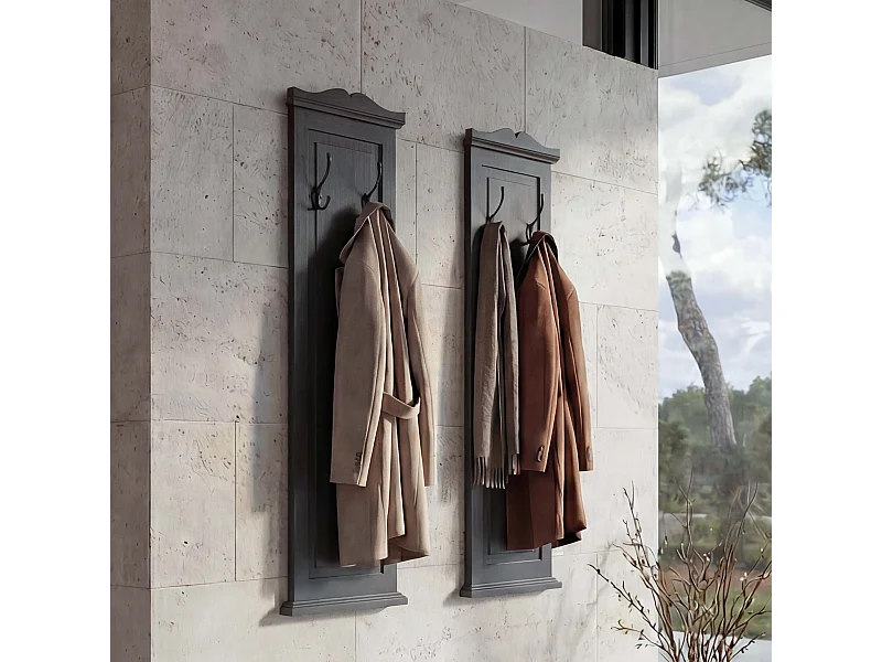 Portemanteau mural H33 (lot de 2),  gris foncé