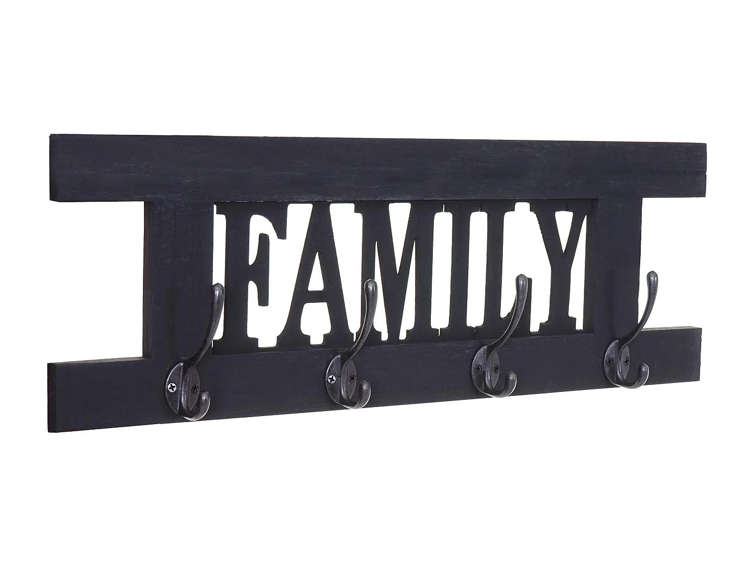 Portemanteau mural MCW-C60 Family Shabby-Look,  gris foncé