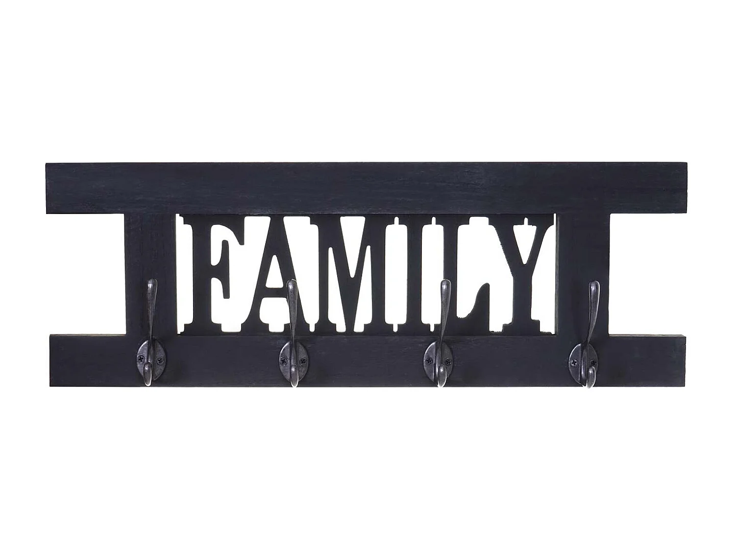Portemanteau mural MCW-C60 Family Shabby-Look,  gris foncé