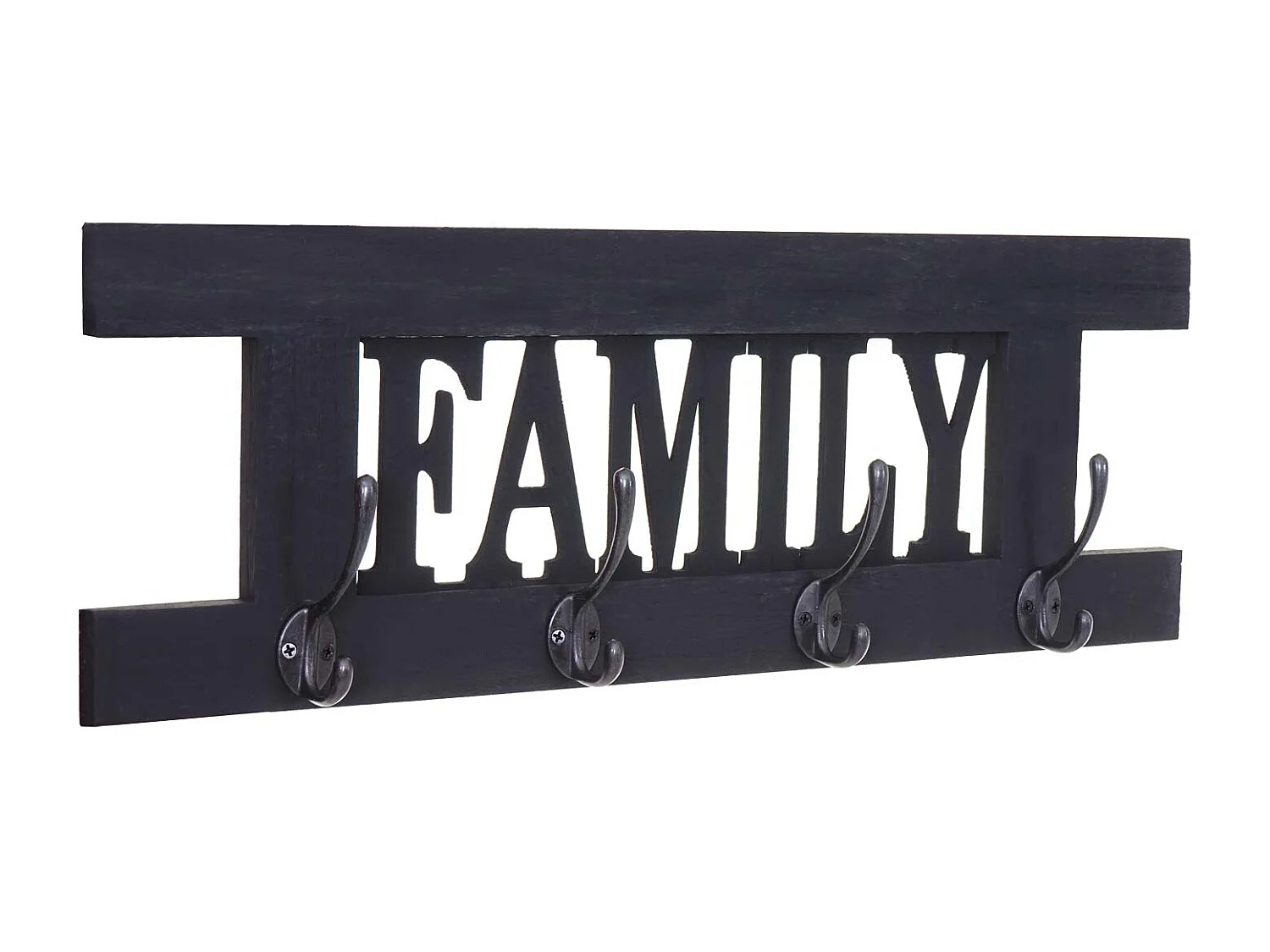 Portemanteau mural MCW-C60 Family Shabby-Look,  gris foncé