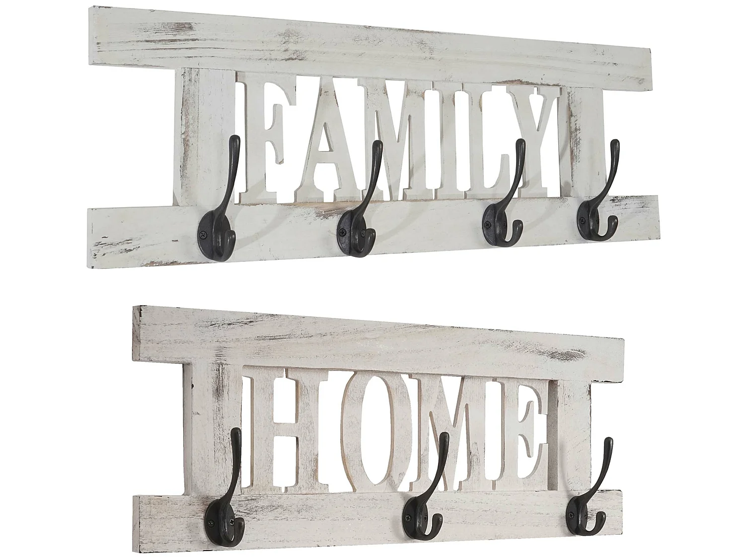 Wandgarderobe MCW-C60 Shabby (2-teilig), Weiß, shabby