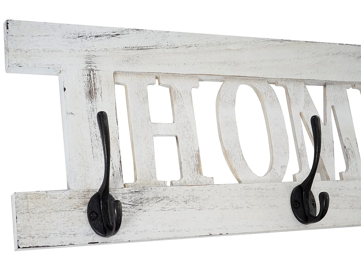 Portemanteau mural MCW-C60 Shabby (2 pièces),  blanc