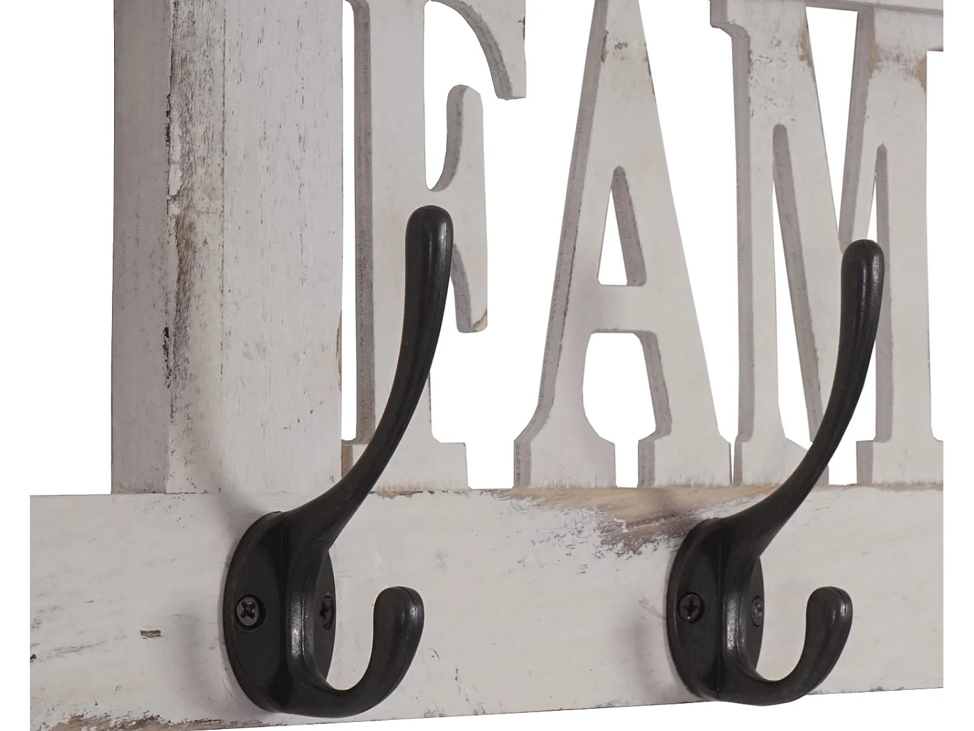 Portemanteau mural MCW-C60 Shabby (2 pièces),  blanc