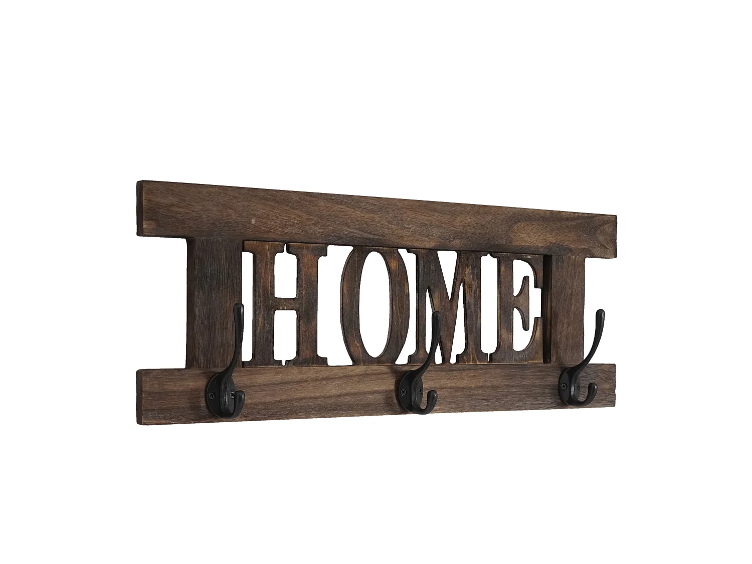 Portemanteau mural MCW-C60 Home look shabby,  marron