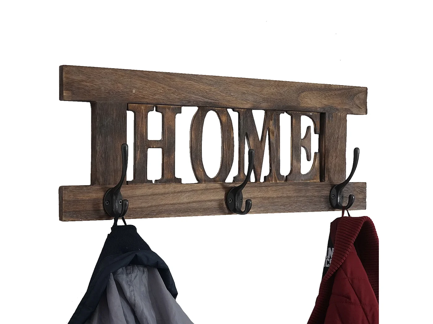 Bengaleiro de parede MCW-C60 Home Estilo gasto,  castanho, gasto